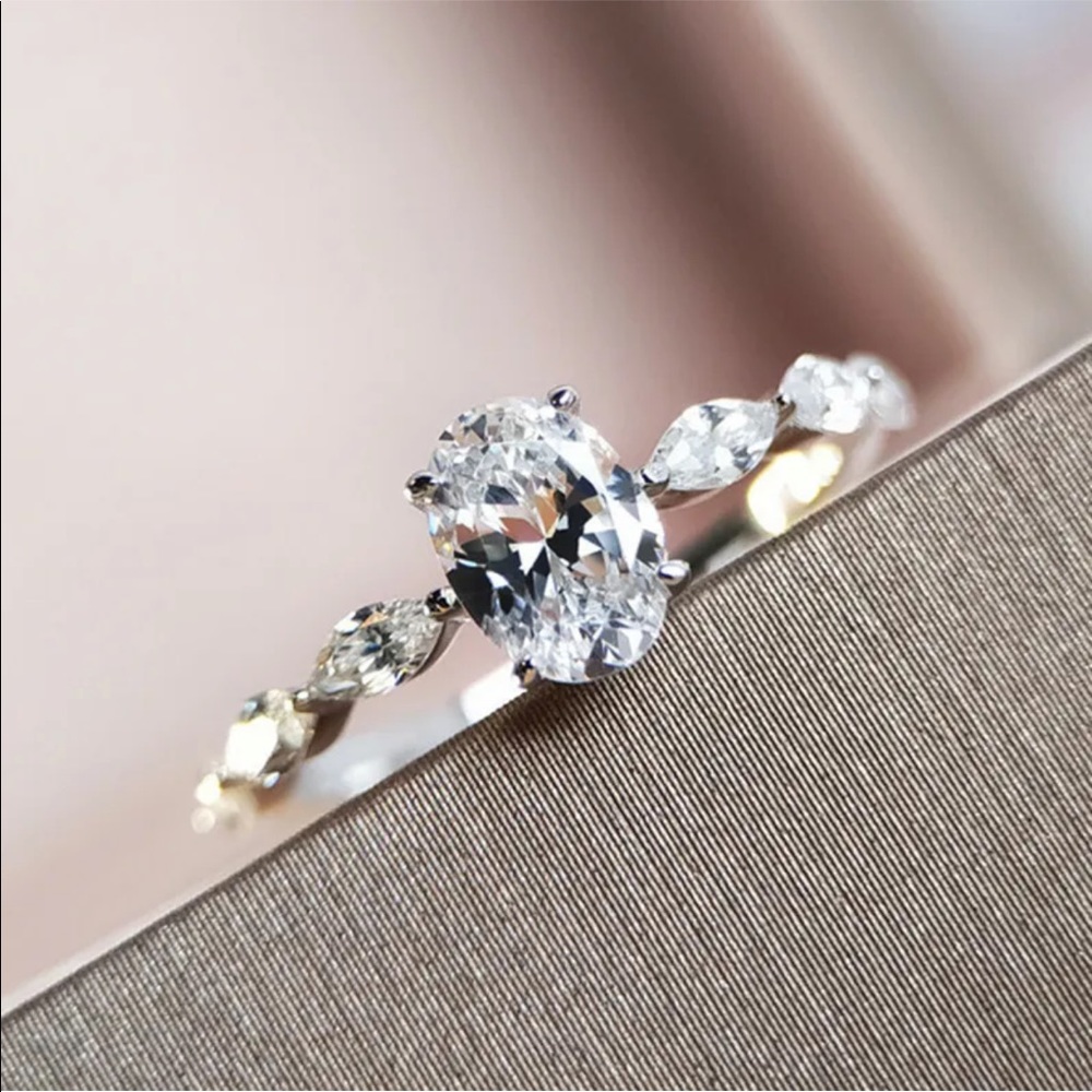 New Shine Women 925 Silver Diamond Wedding Ring - Picture 5 of 5